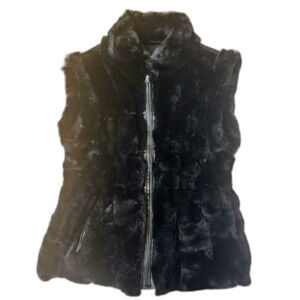 Love Token Hip Legnth Rabbit Fur Reversable Women's Size Large with Pockets